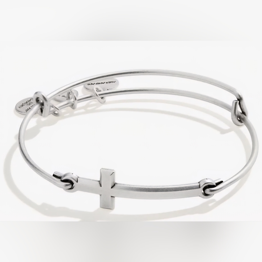 Alex Ani Spiritual Armor Cross Inline Charm Bracelet